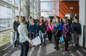 Student-led tour during Open House