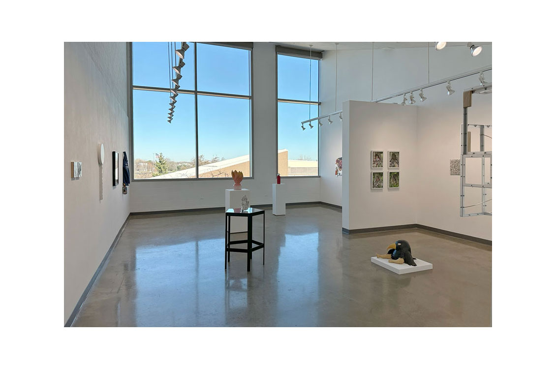 installation view of gallery, with all works visible