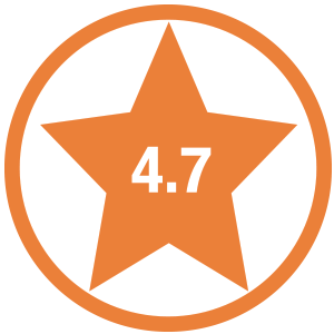 Star shape with the number 4.7 in side