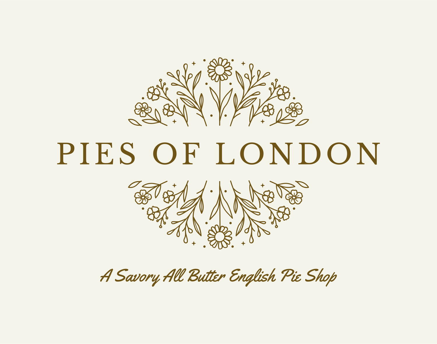 Pies of London a savory all butter English pie shop logo